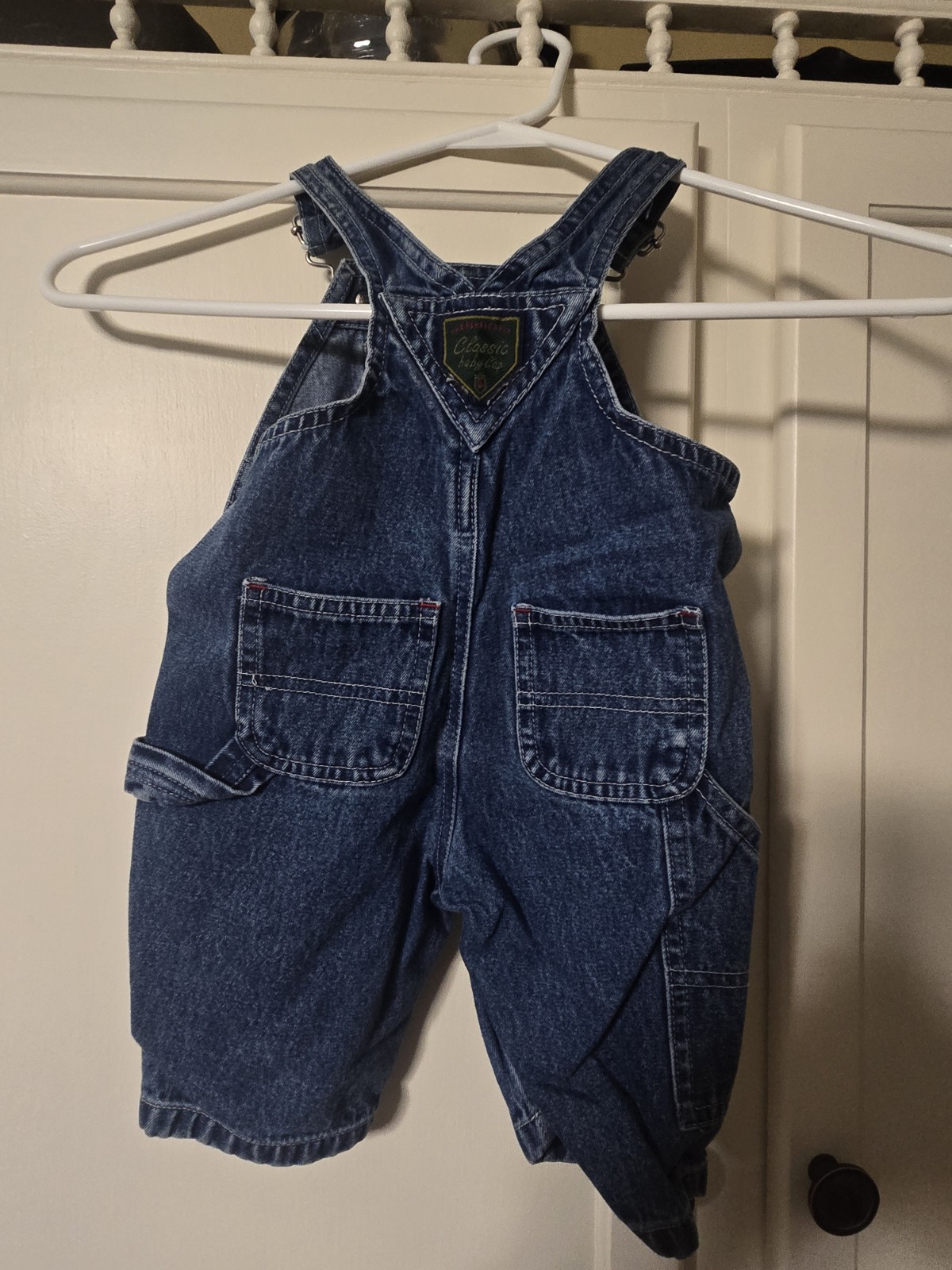baby Gap Factory Gender Neutral 0-3 Mos Overalls Blue Denim Jean Dark Wash XS