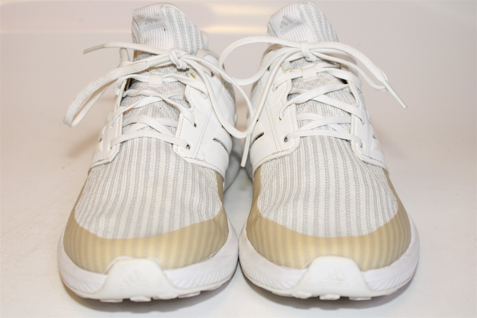 adidas Youth RapidRun Boys Size 5 37 1/3 White Knit Running Sneaker Shoes DB0215