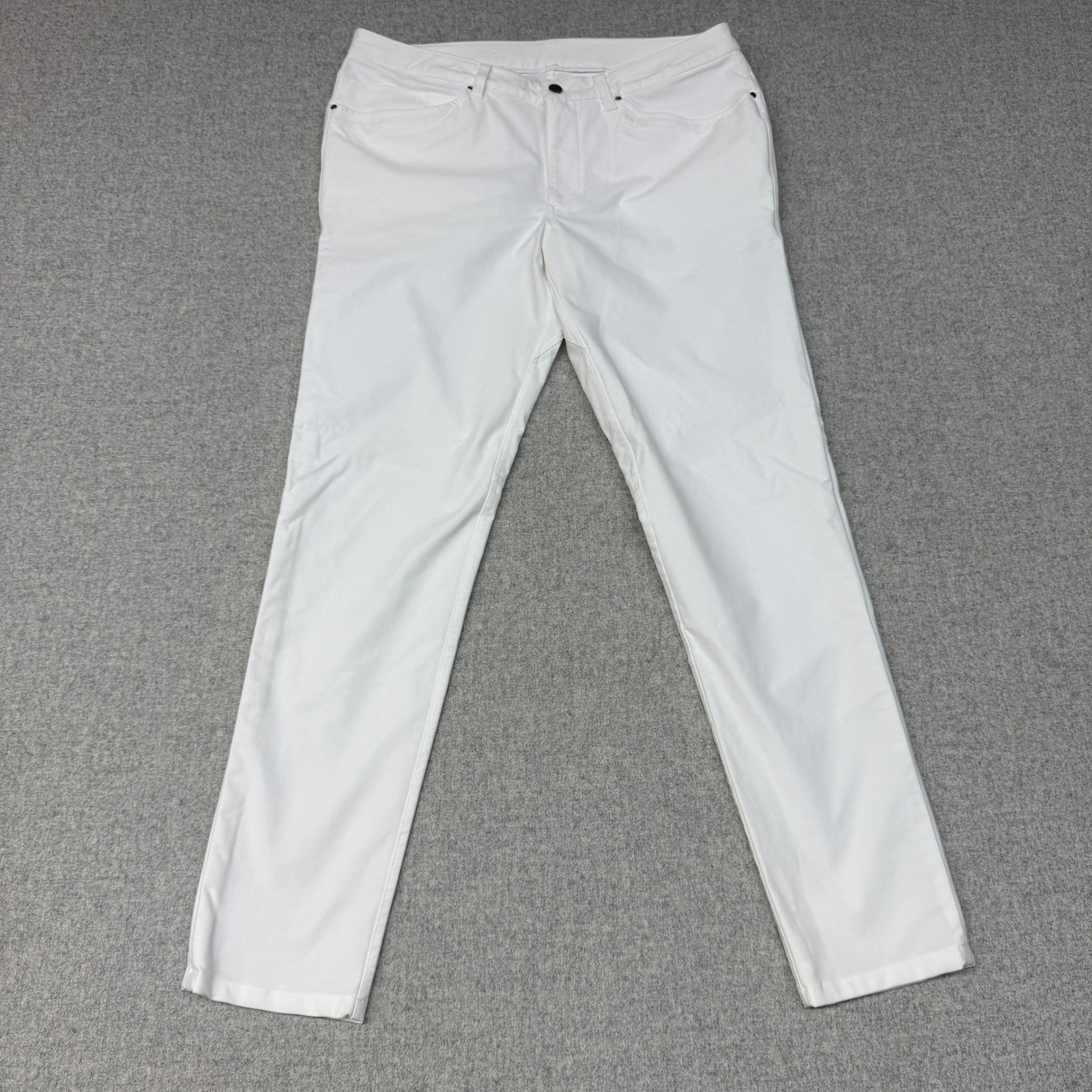 Unbranded White Straight Leg Pants 38 x 33 Casual Five Pocket Trousers Mens Deni