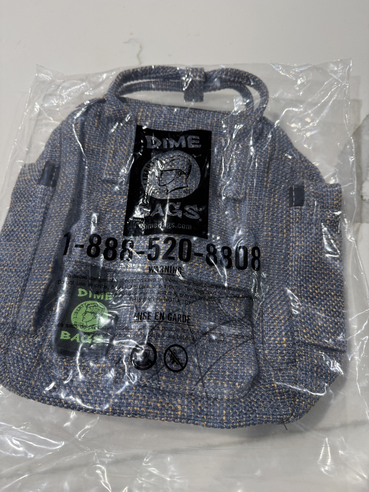 DIME BAGS Hot Box Mini Backpack NEW W Tags and packaging – Sky blue/gold Hotbox