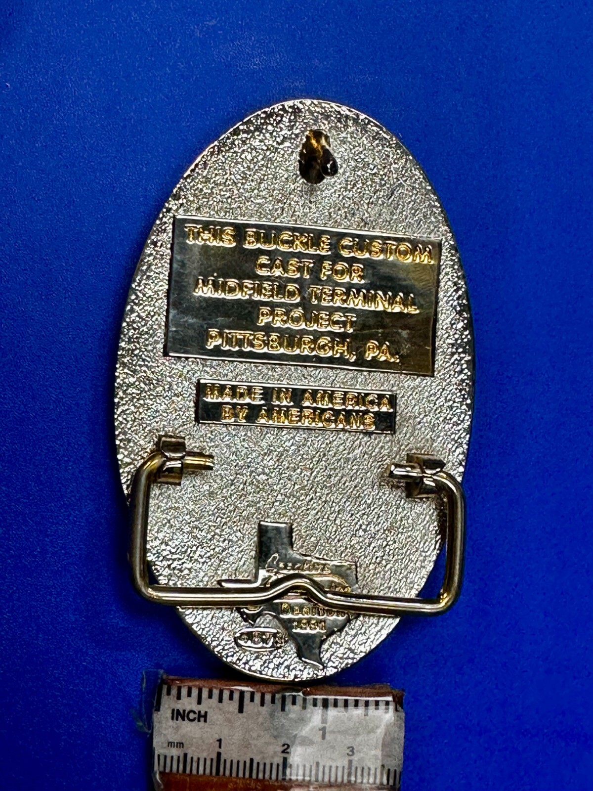 Commissioners Midfield Terminal Project Safety Award Commemorative Belt Buckle