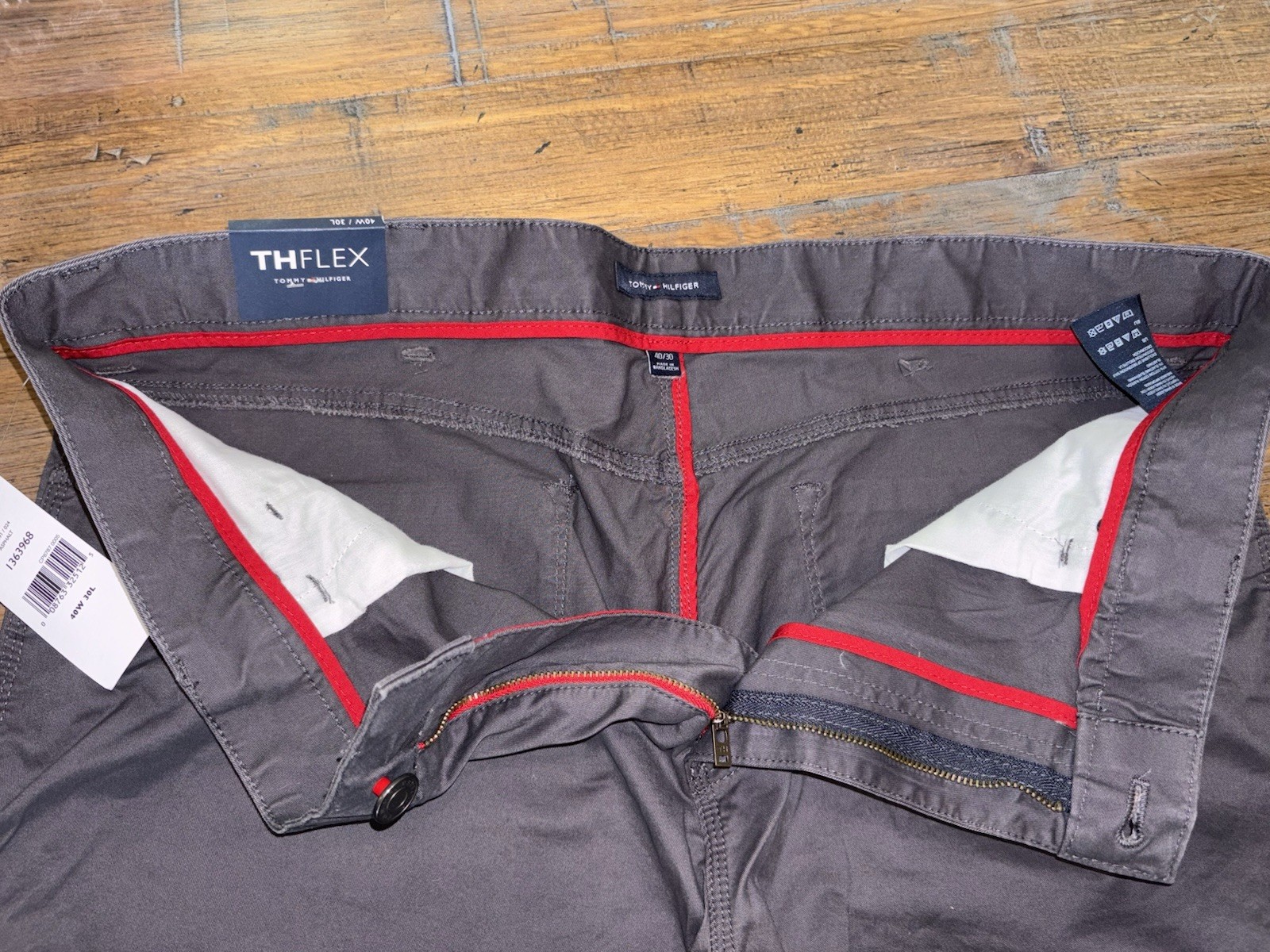 NWT Tommy Hilfiger THFLEX Pants Asphalt Gray Men’s 40×30 78E7891 Chino Pants