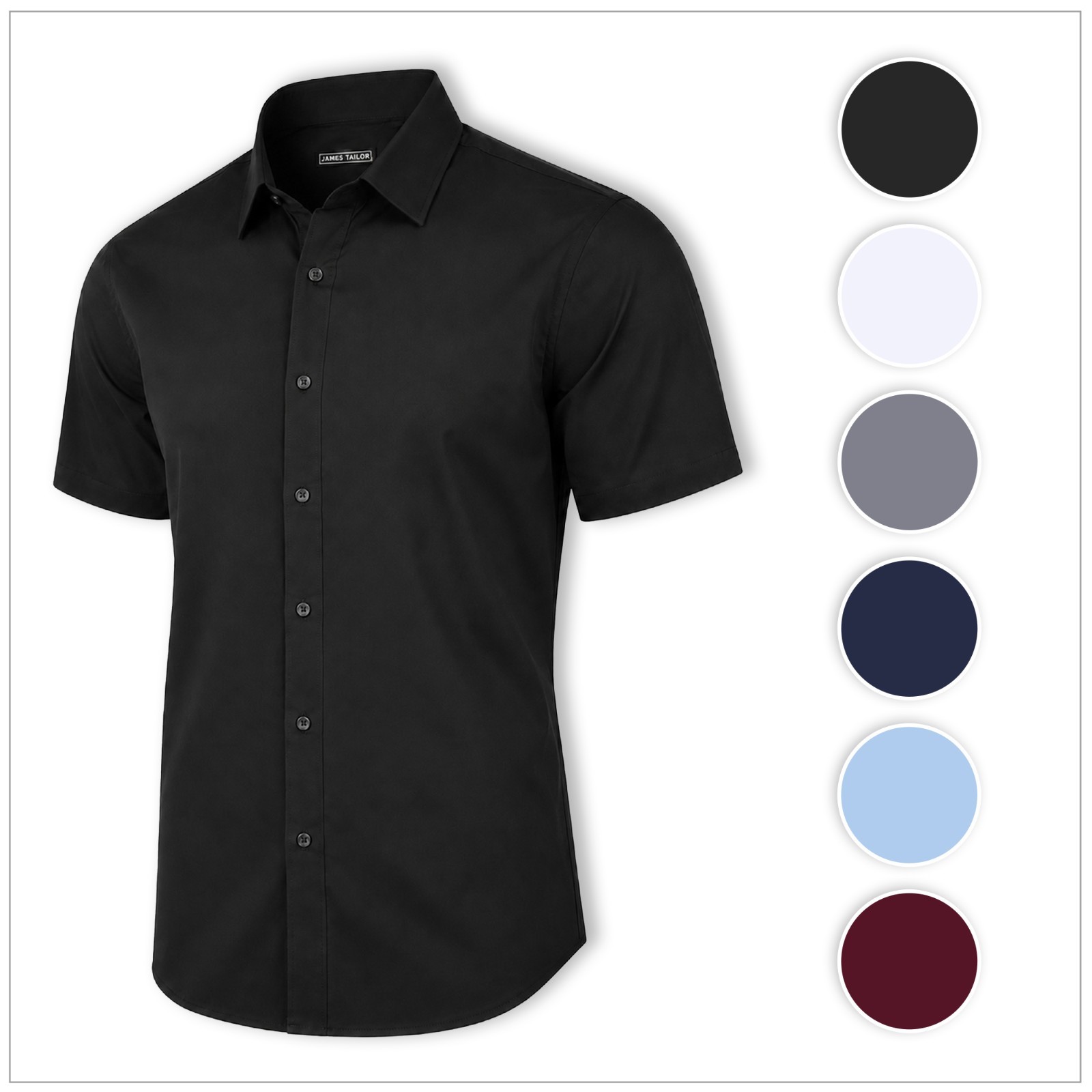 Men’s Solid Slim-Fit Button Down Short Sleeve Shirt ( Size S-5XL ) NWT Free Ship
