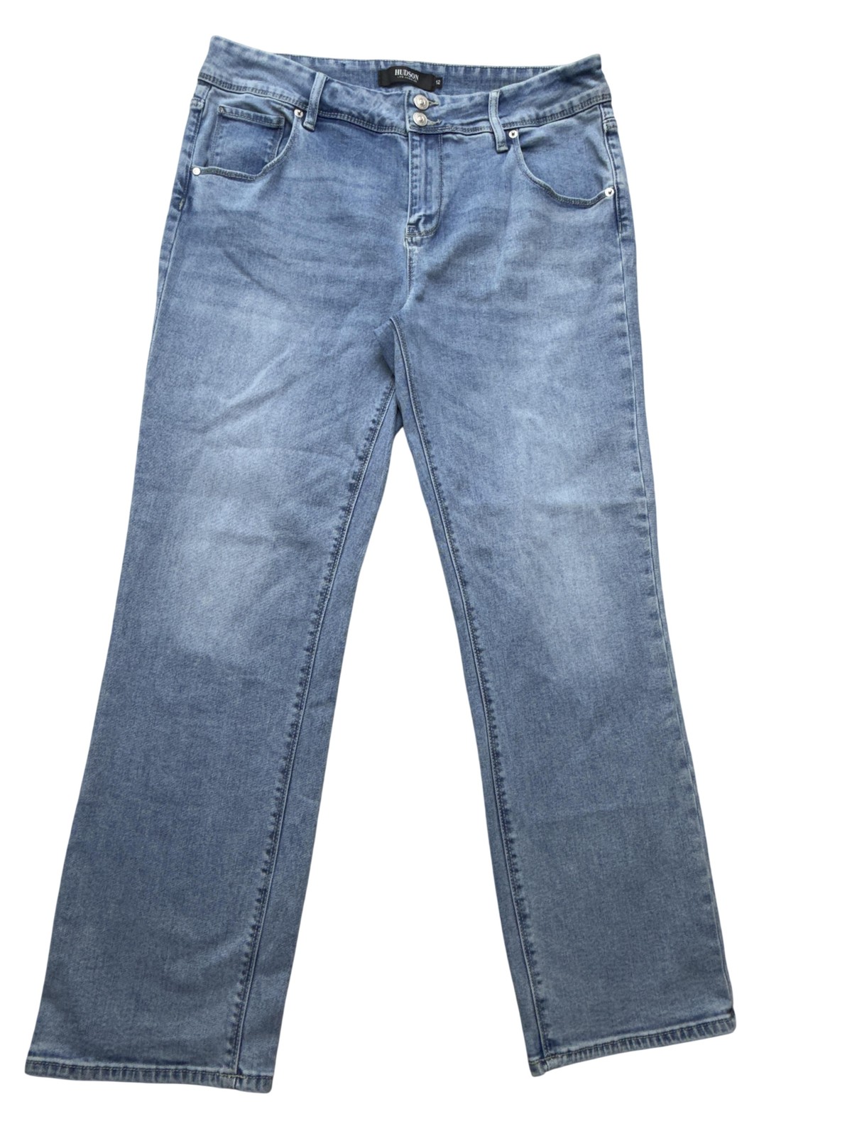 Hudson Jeans Womens 35×28.5 Blue Medium Wash Straight Stretch Denim Tag 12