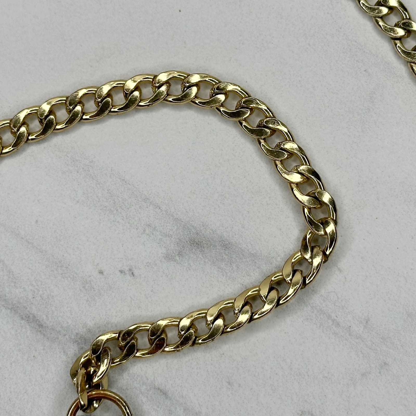 Gold Tone Flat Chain Link Purse Handbag Replacement Strap – 45″