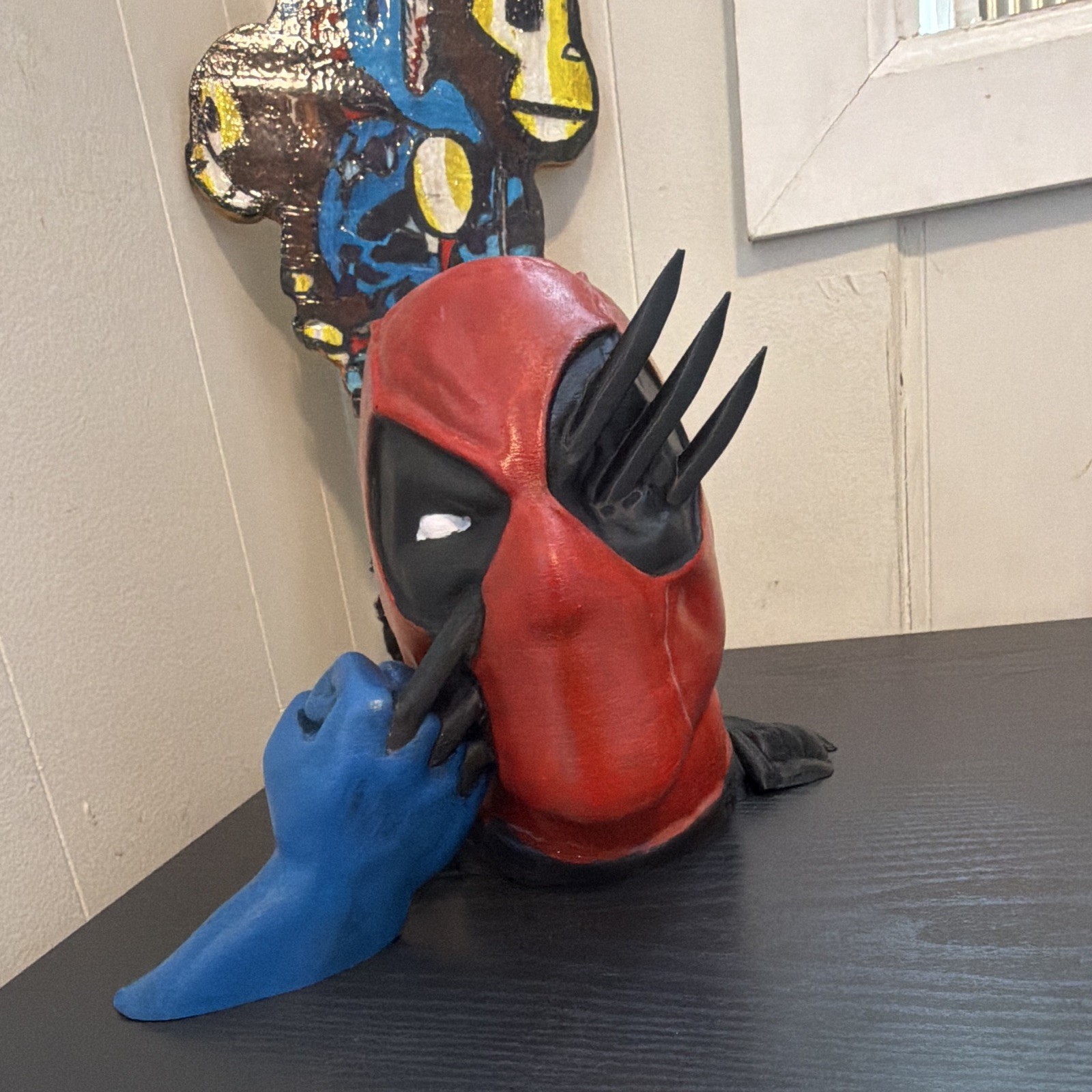 Deadpool Full Face Plastic Mask Red/Black/Blue One Size Halloween Costume