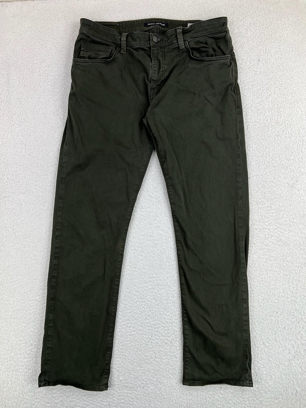 Mavi Zach Jeans Mens 34×32 Green Straight Stretch Dark Wash Denim Pants Casual