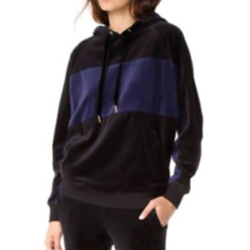 CHAMPION ELITE WOMEN’S VELOUR TRACK HOODIE SWEATER (BLACK/NAVY, LARGE)NWT