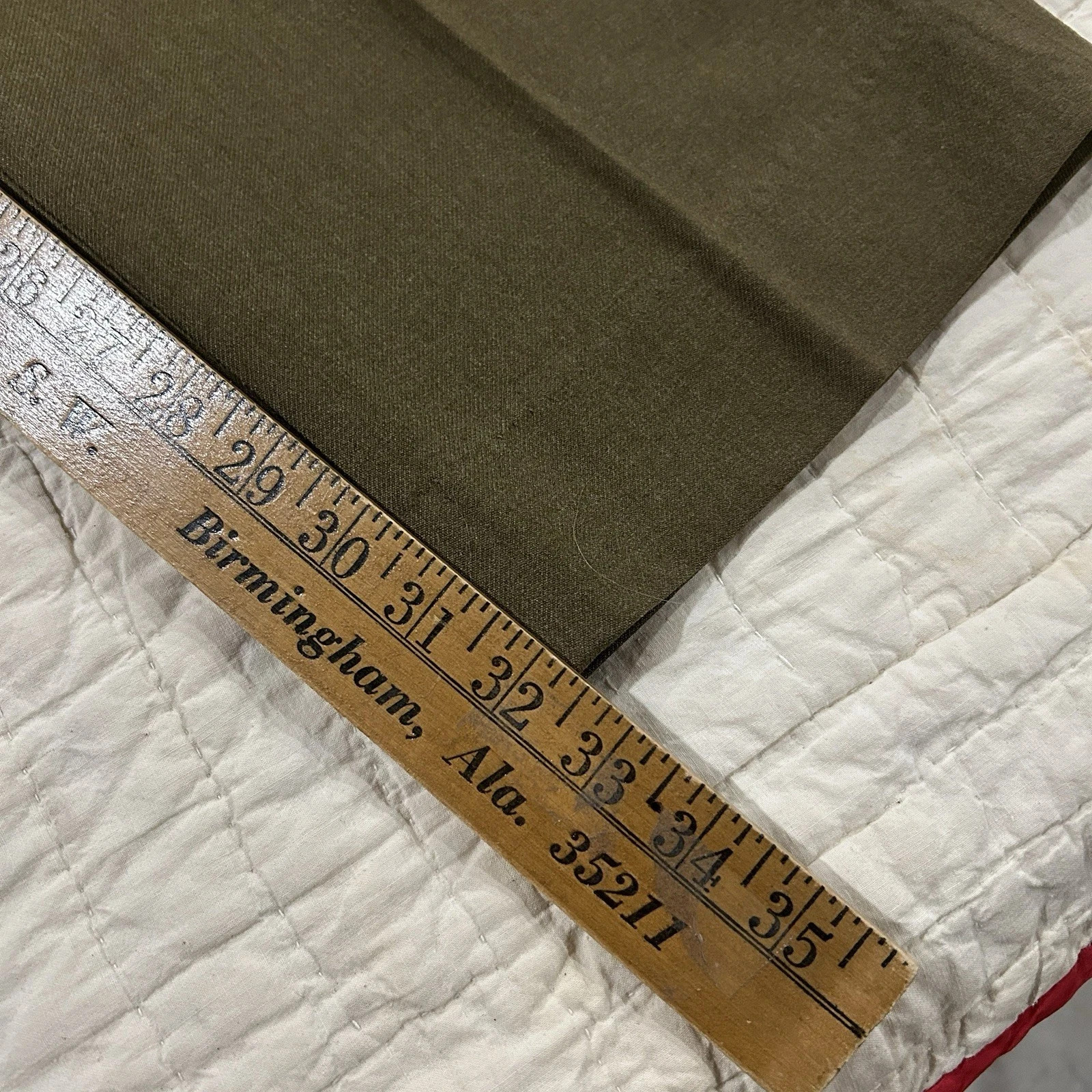 Vintage US Army Wool Dress Trousers Olive Drab 1950s 1960s Button Fly Size 32×32