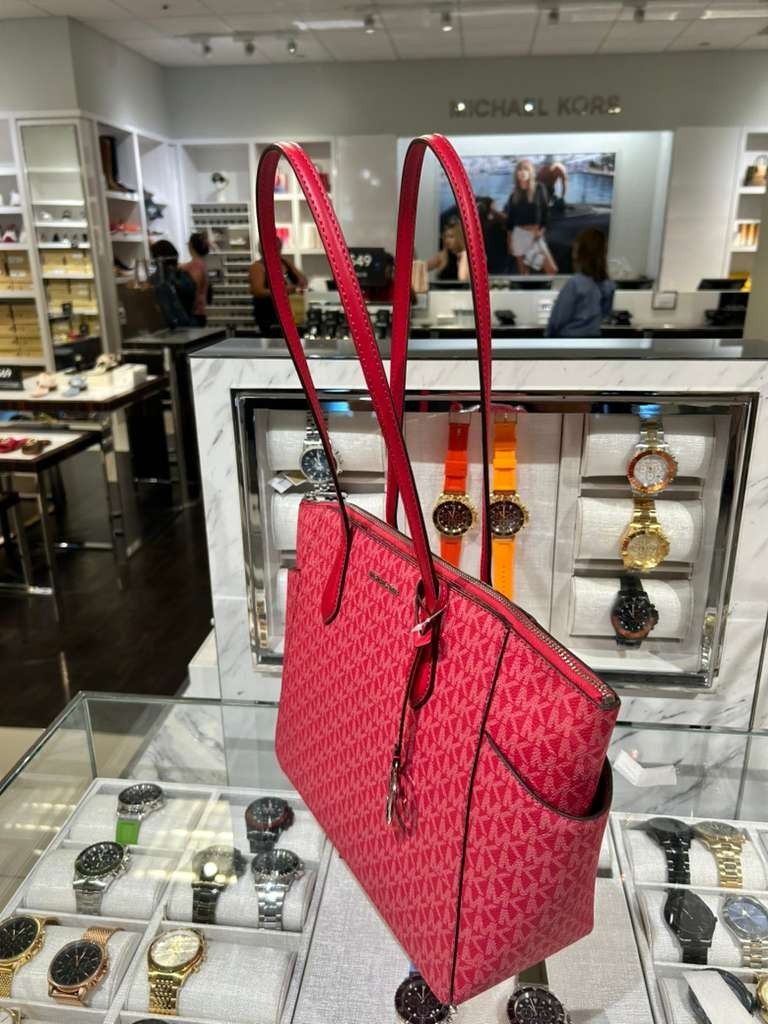 Michael Kors Marilyn Medium Shoulder Tote Bag Purse Dark Raspberry Handbag