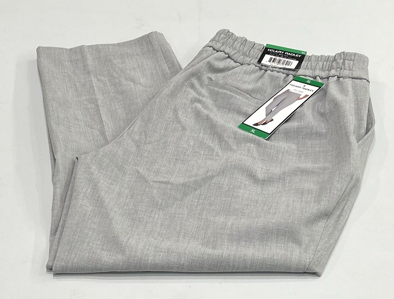 Hilary Radley Women’s Pull-On Ankle Pants, Heather Gray, Size XL