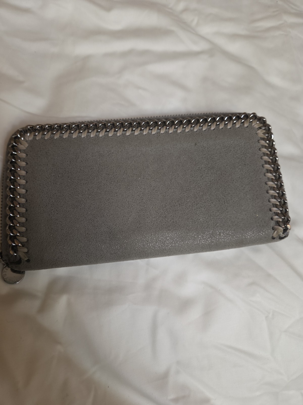 Stella McCartney Falabella Zip Around Wallet Gray