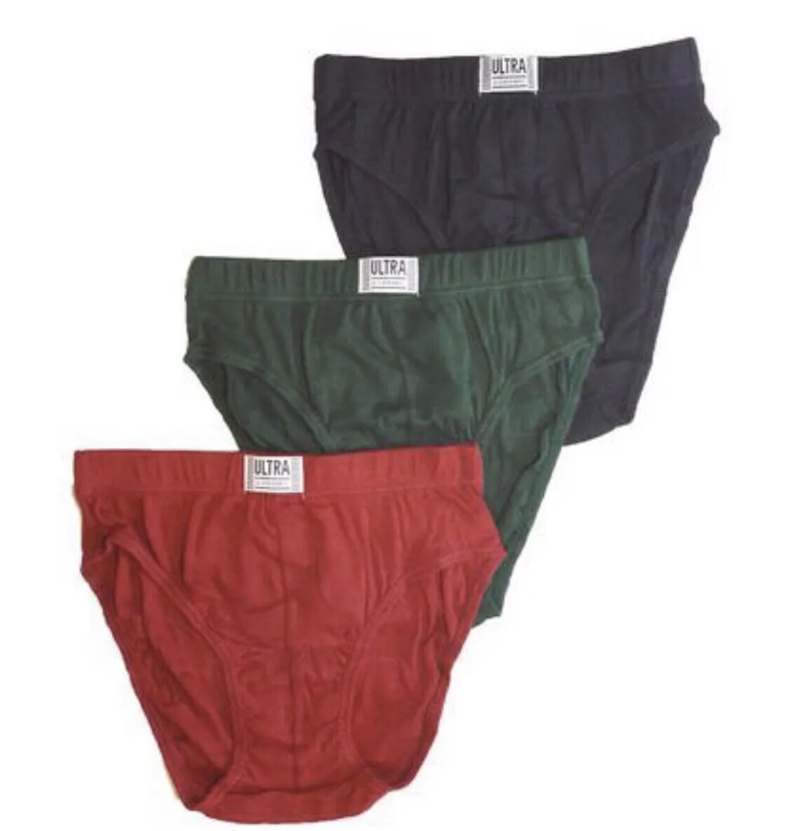 Men’s Kaiser Bikini Brief Underwear (XL 40-42) Black Grey Blue Colors (3 Pack)