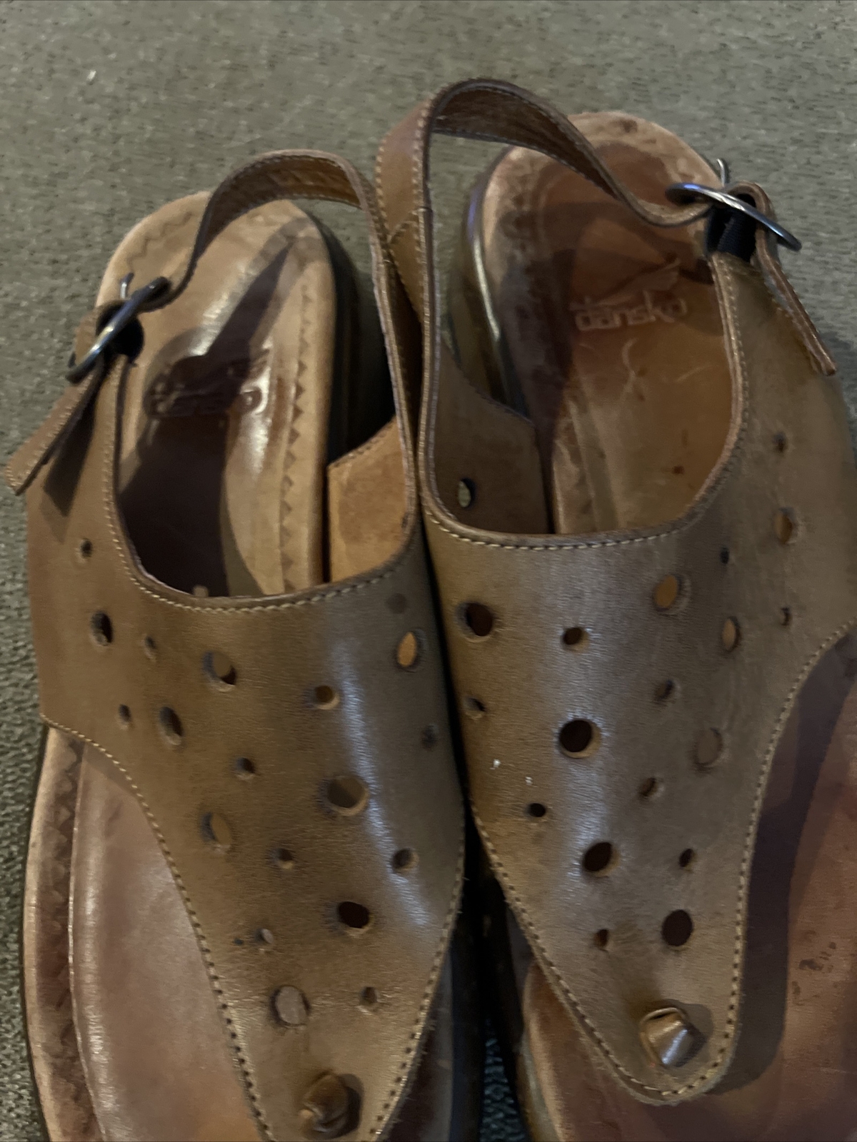 Dansko Tan Brown Sandals Shoes Women’s Size 38 Buckle (TD)