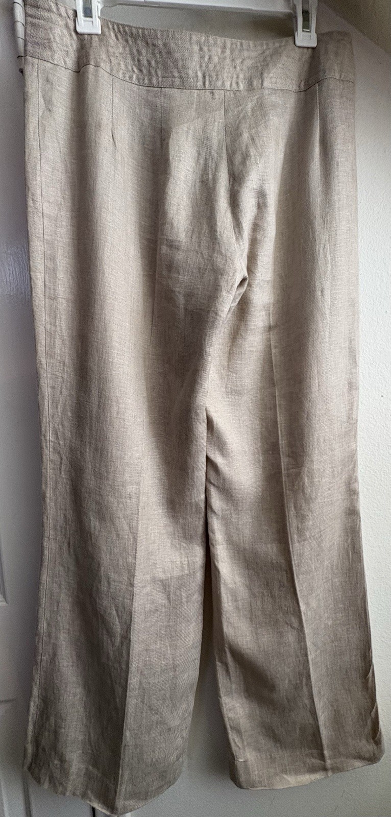 Mac & Jac 100% Linen Pants Sz 8 Fully Lined Beach 32 W Beige Straight Leg 32 Ins
