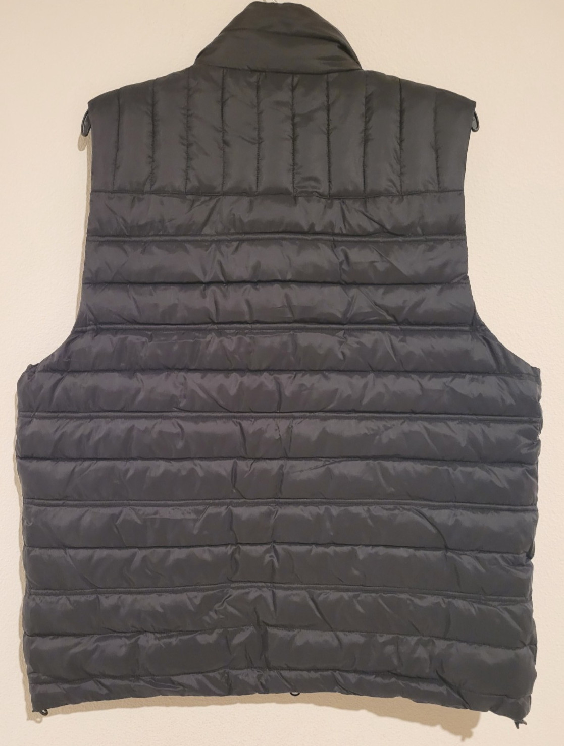 TKVOROAX Men’s Puffer Vest Black Red White Color-block Full Zip Quilted Size M