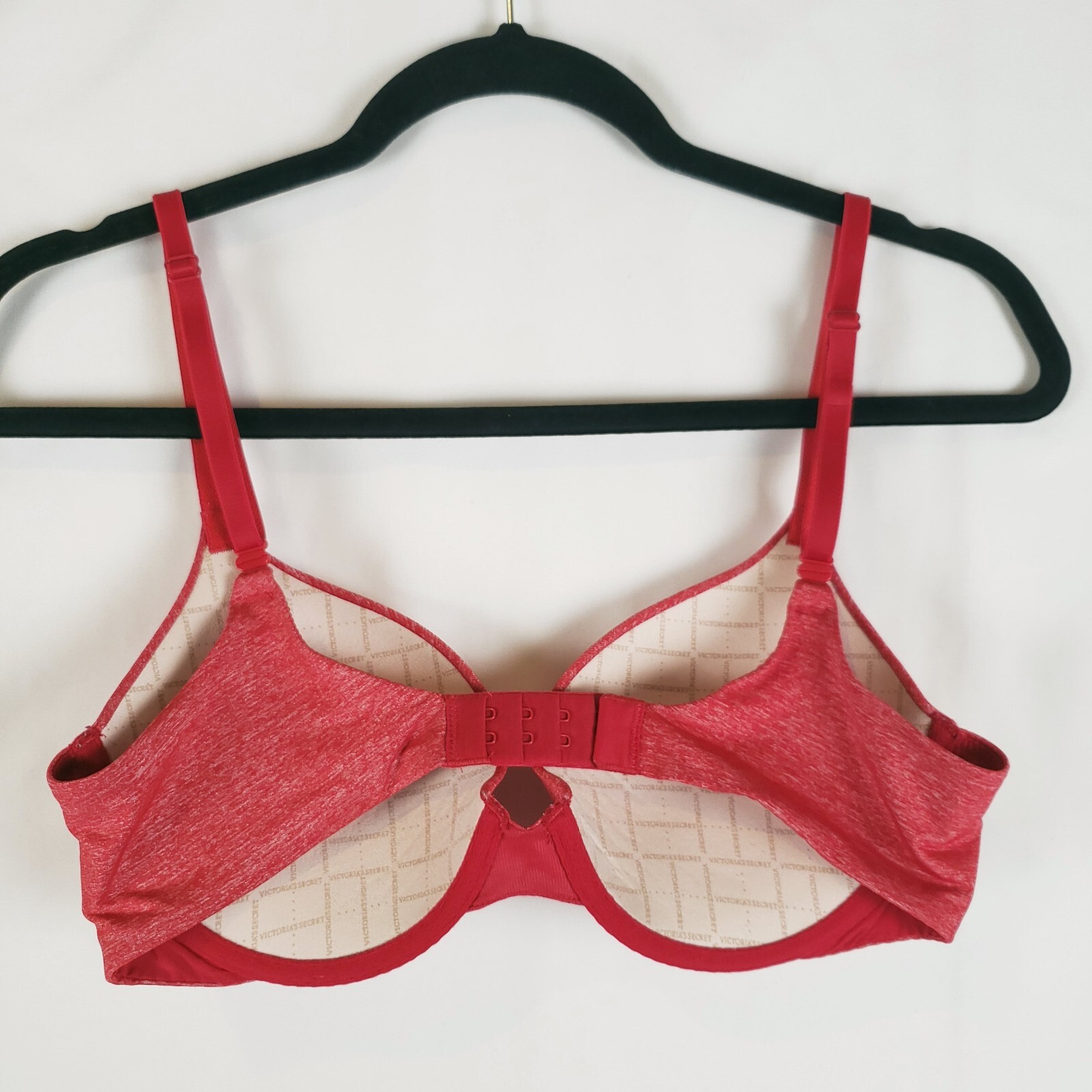 Victoria Secret Bra 34C Padded Perfect Coverage Underwire Multiway Straps Red