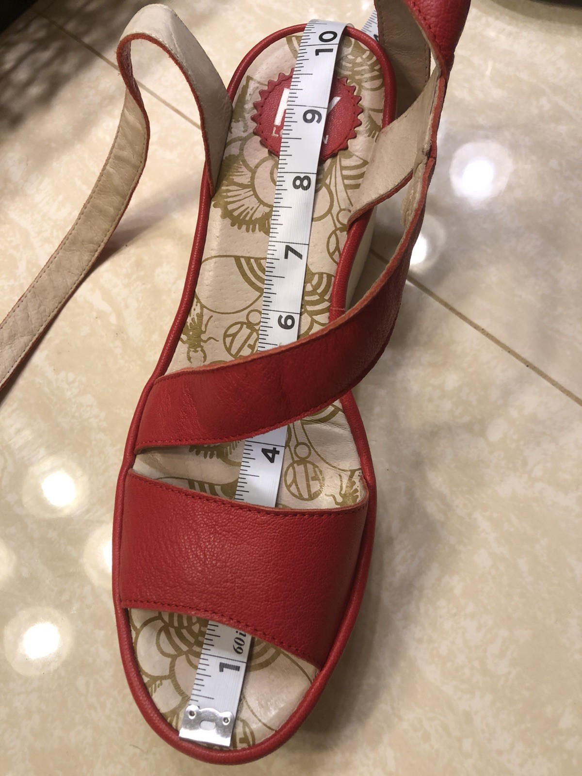 Fly London Yesk Ankle Wrap Sandals EU 40 US 9/9.5 Red Leather Women’s EUC‼️