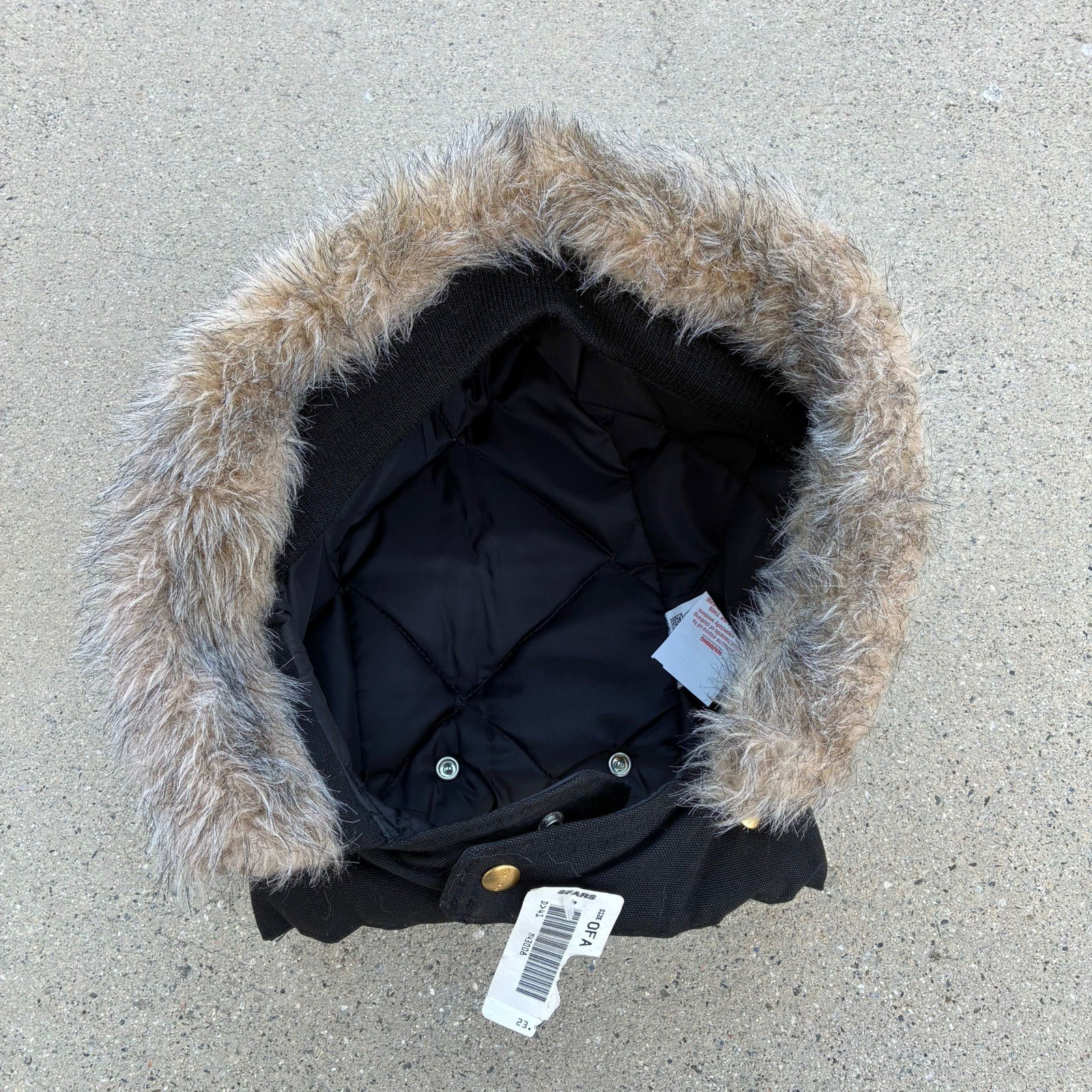 Carhartt Hood Mens A01 BLK Black Arctic Quilt Lined Fur Snap On USA NWT VTG