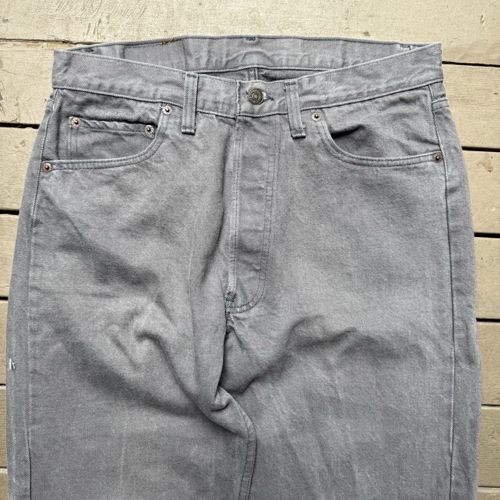 Vintage 80s Levi’s 501 Jeans Fit 32×36 Charcoal Grey Button Fly USA Made