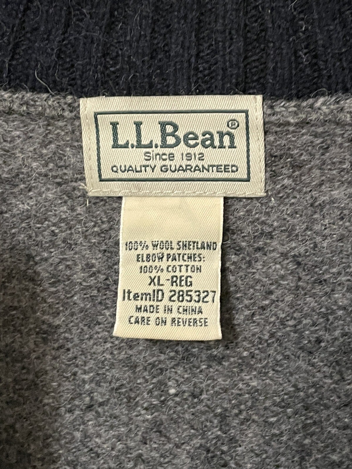 L.L. Bean Shetland Wool 1/4 Zip Sweater Gray Men’s XL Reg 285327