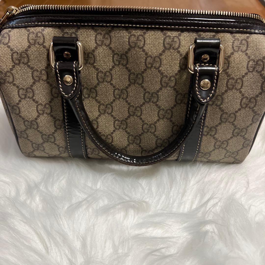 Gucci GG Pattern Handbag Beige Black Gift Present 0607b