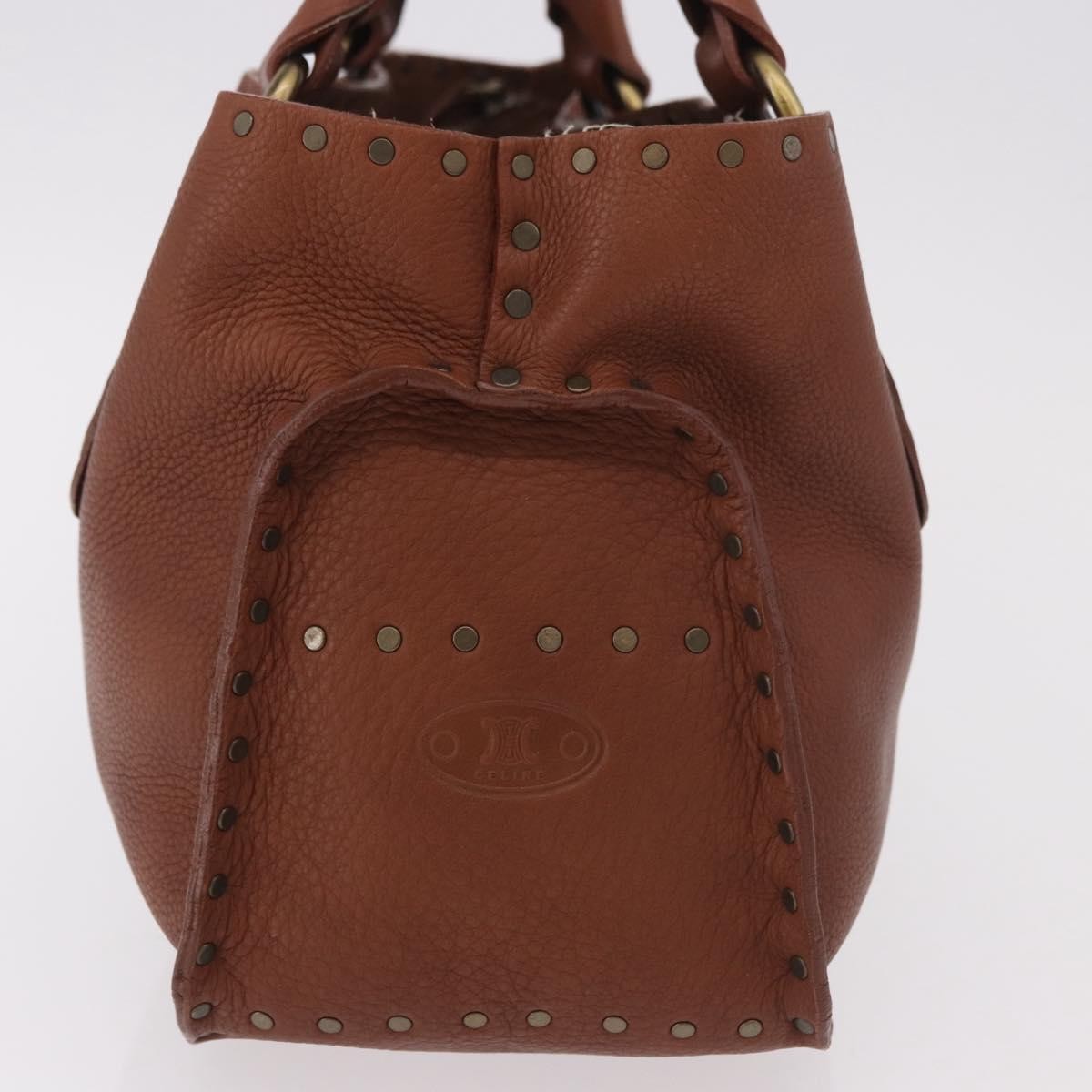 CELINE Boogie bag Hand Bag Leather Brown Auth 183952A