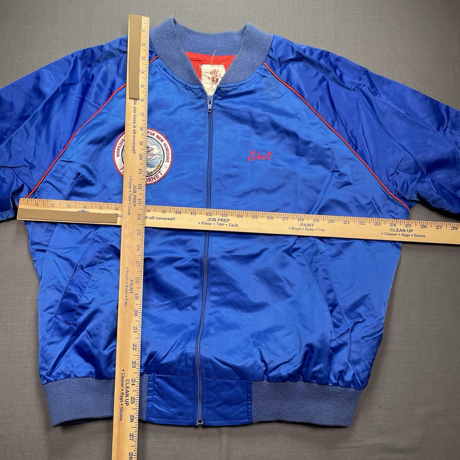 vintage F-18 Super Hornet bomber jacket Mens size XL Made in USA Boeing Northrop