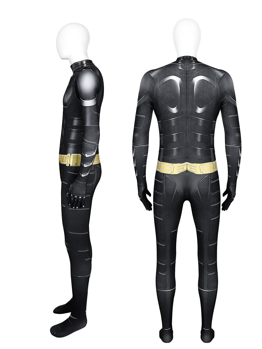 The Flash Batman Bruce Wayne Cosplay Costume Jumpsuit + Cape 2 Pcs Set