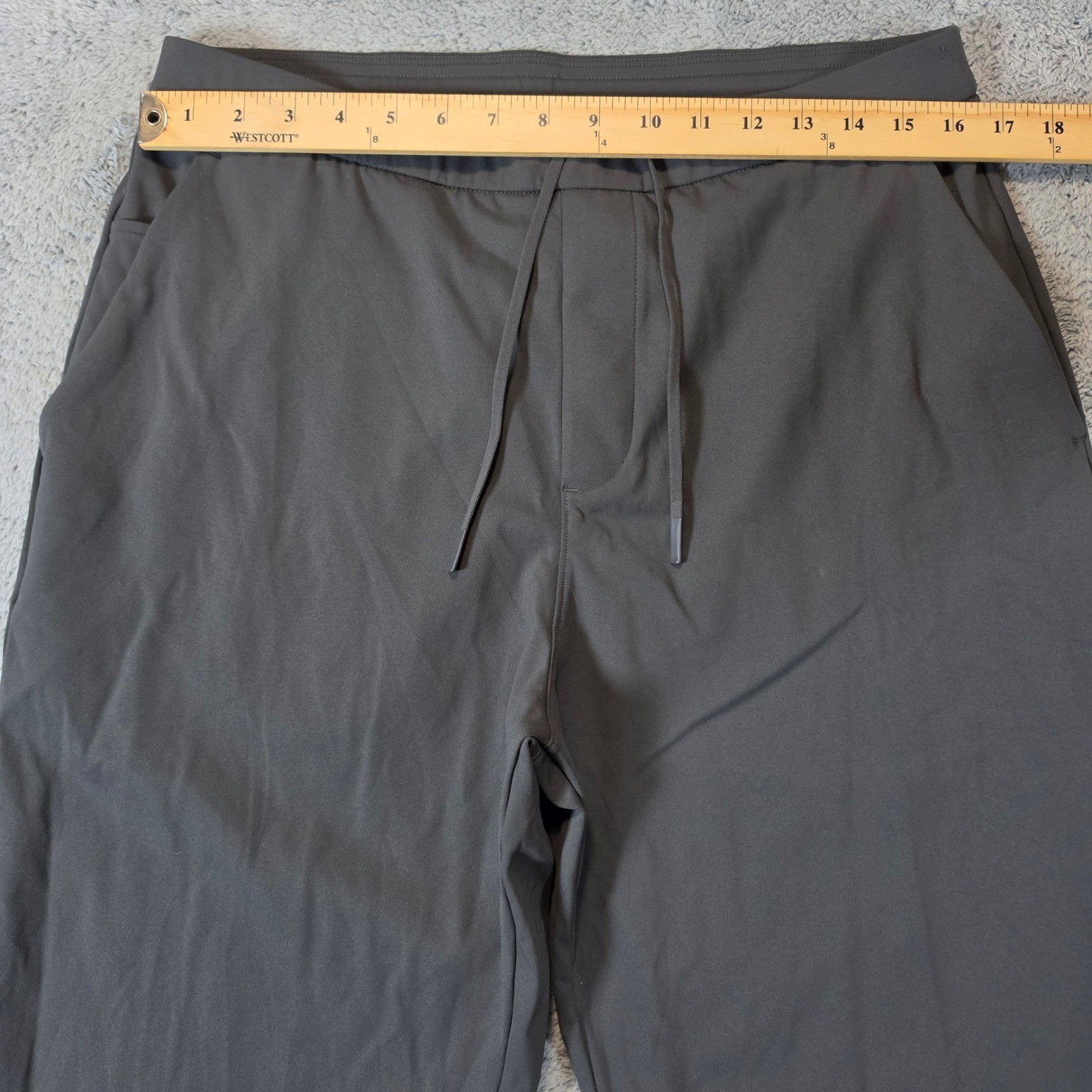 Lululemon Daydrift Classic-Fit Trousers Mens Large Graphite Grey Stretch Pants