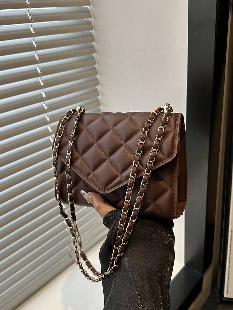 Mini Chevron Flap Square Bag Women Chain Crossbody Adjustable Shoulder Purse