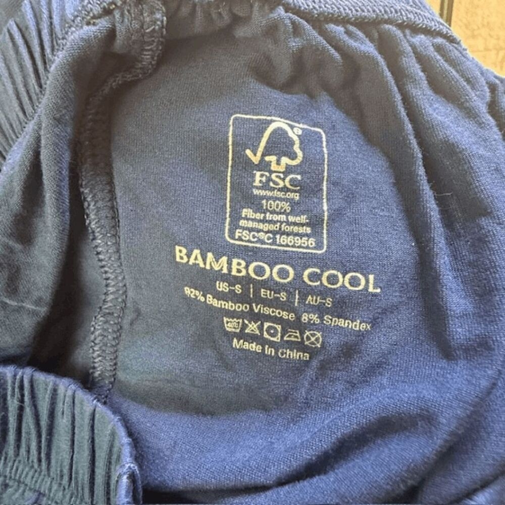Bamboo Cool Men’s Relaxed Boxer Brief Shorts Blue Size Small