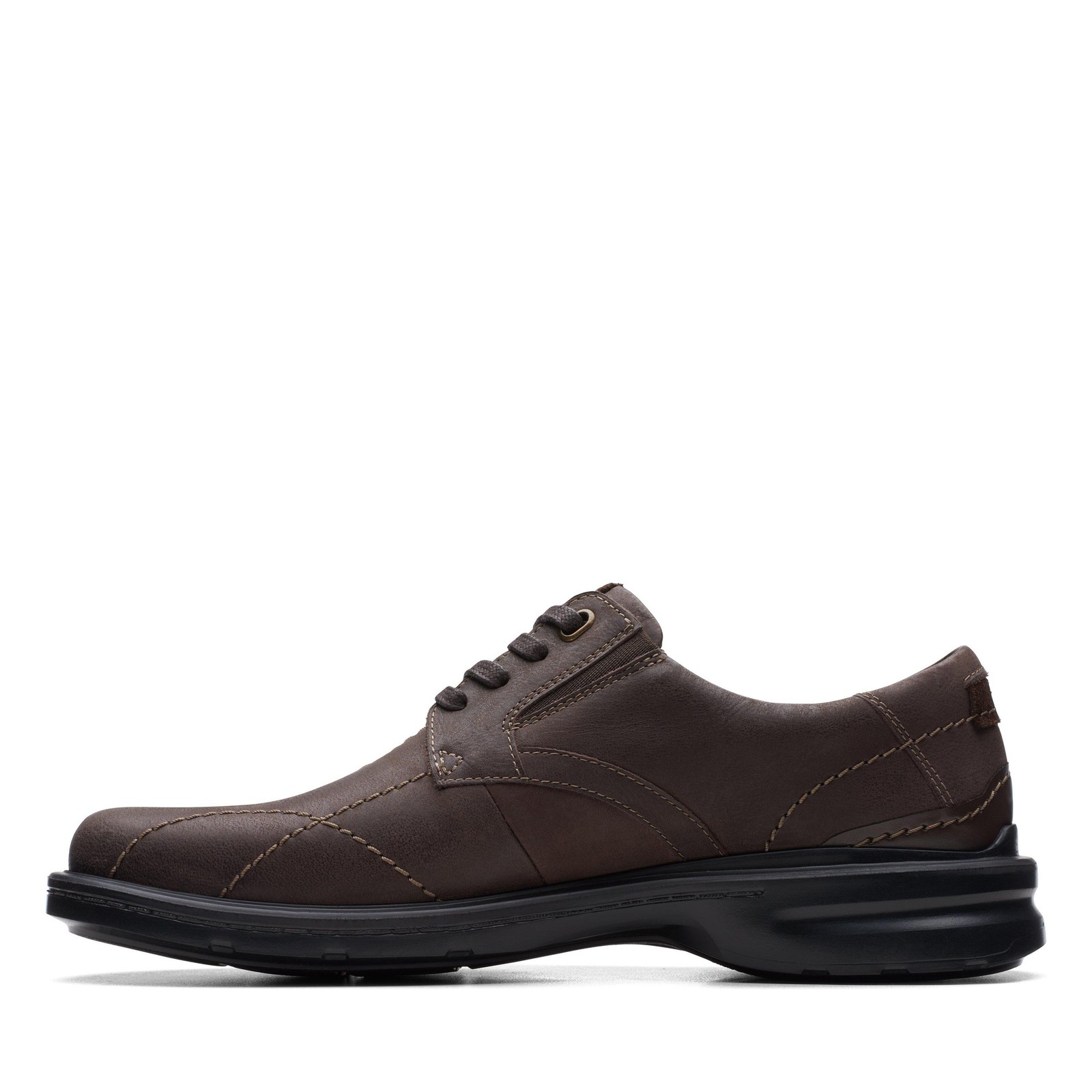 Clarks Mens Gessler Lace Brown Leather Dress Casual,Casual Shoes