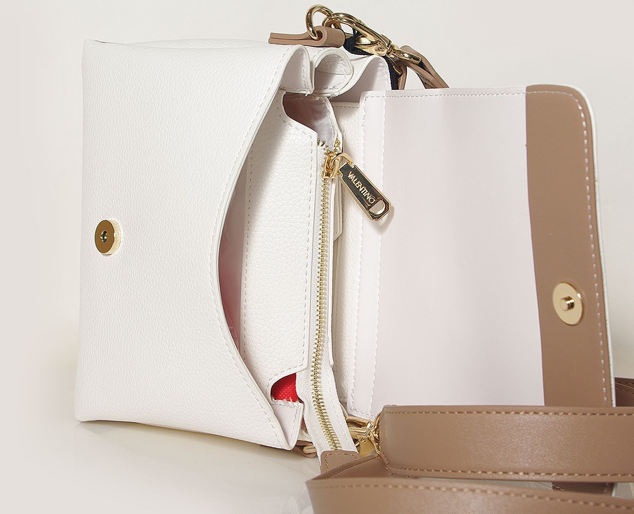 Valentino bags ALEXIA bag bianco cuoio borse a spalla VBS5A806 SATCHEL 22x15x10c