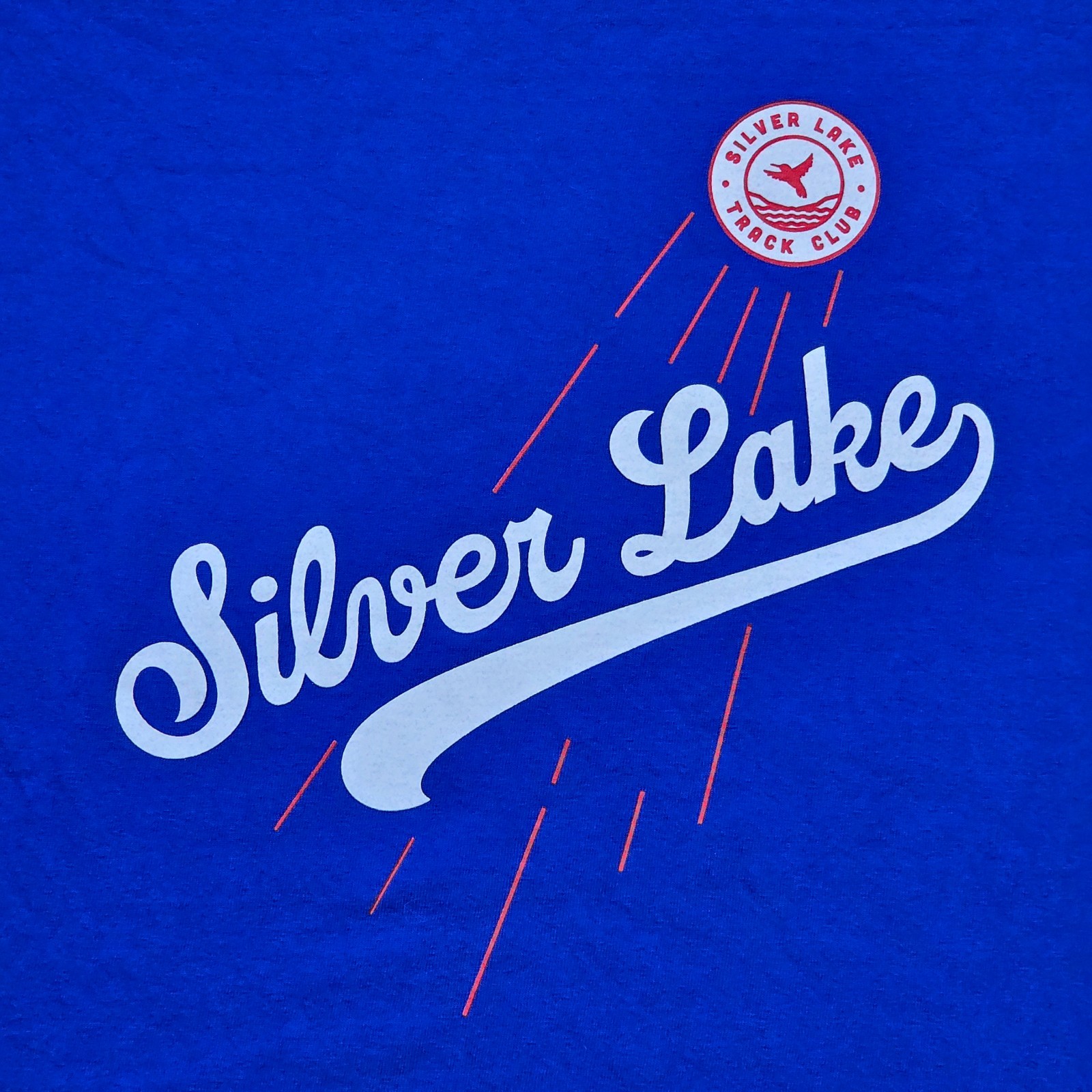 Silver Lake Track Club T Shirt Mens Size Large Spring Classic 25 Blue Cotton Tee