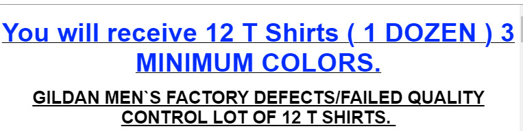 (12 PACK) FACTORY DEFECTS GILDAN Plain T Shirts Mix Colors WORK T Shirts S-5XL