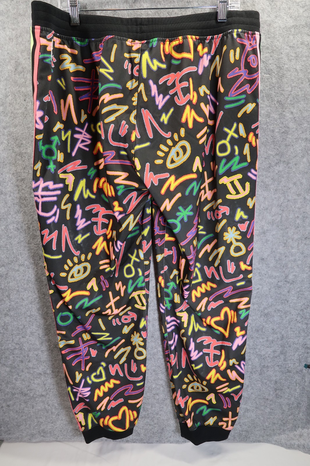 Adidas 90s Retro Graffiti Men XL (36X29) Colorful Joggers Sweatpants Hip Hop