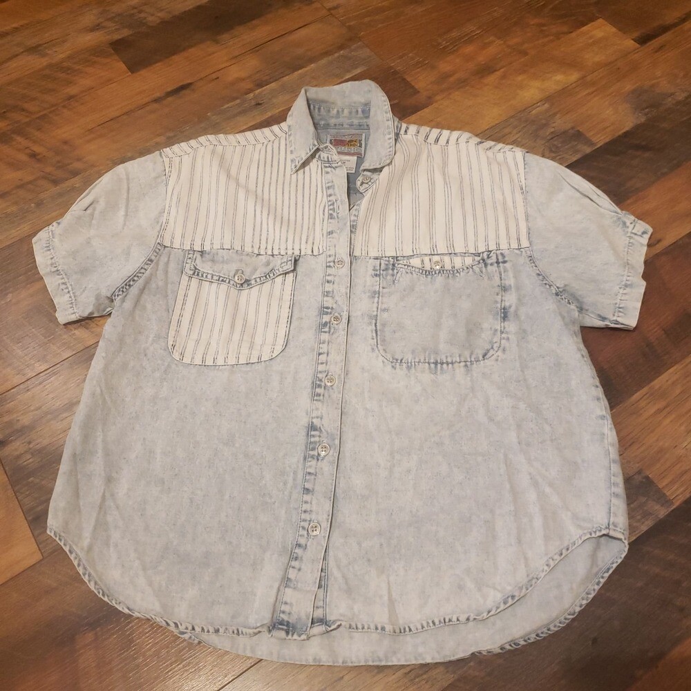 Vintage acid wash Jordache jean shirt medium