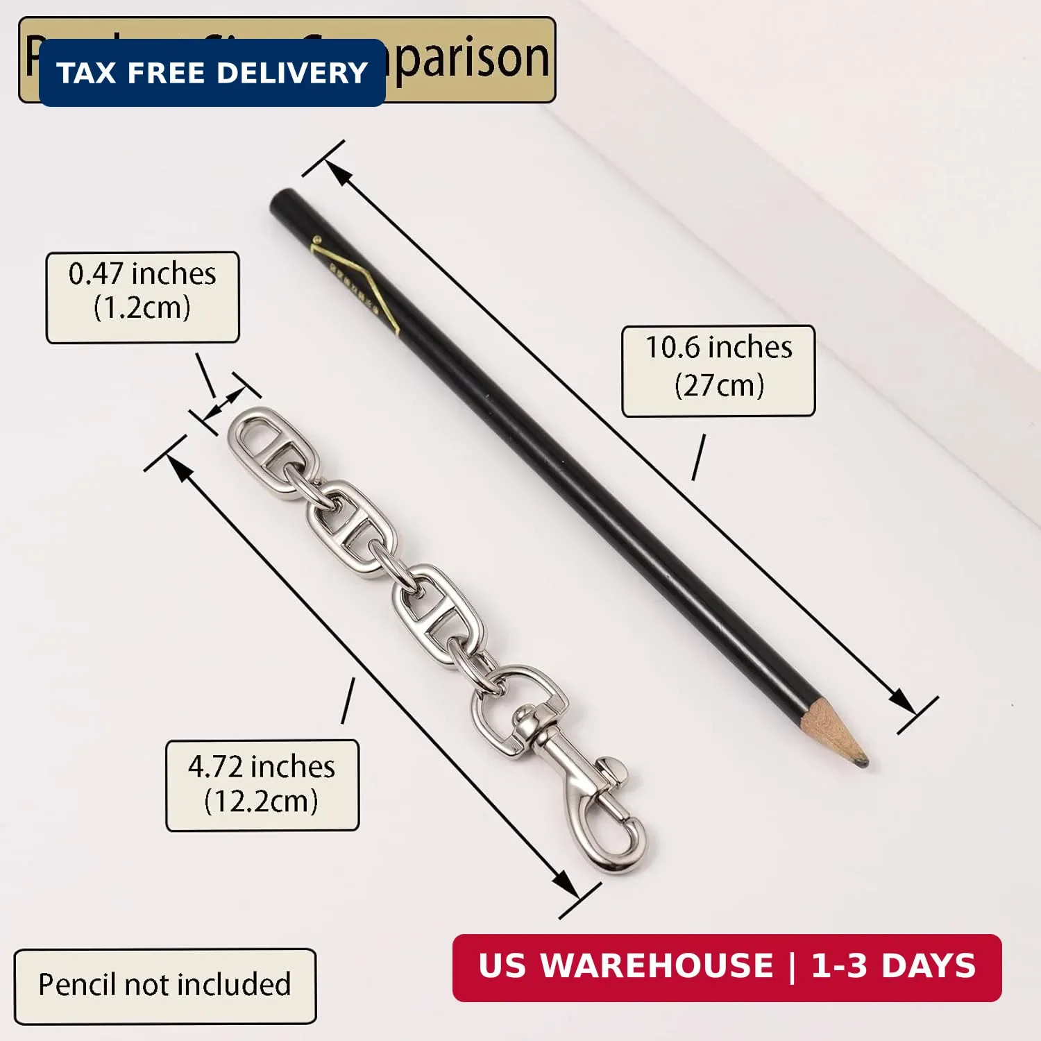 Purse Strap Extender 2Pcs 4.7 Inch Bag Extender Chain for Shoulder Bag Metal Cha