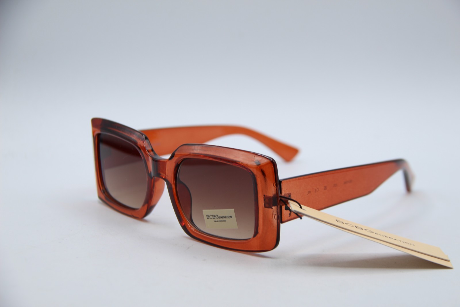 NEW BCBGENERATION BG1048 225 CLEAR BROWN GRADIENT AUTHENTIC SUNGLASSES 51-21
