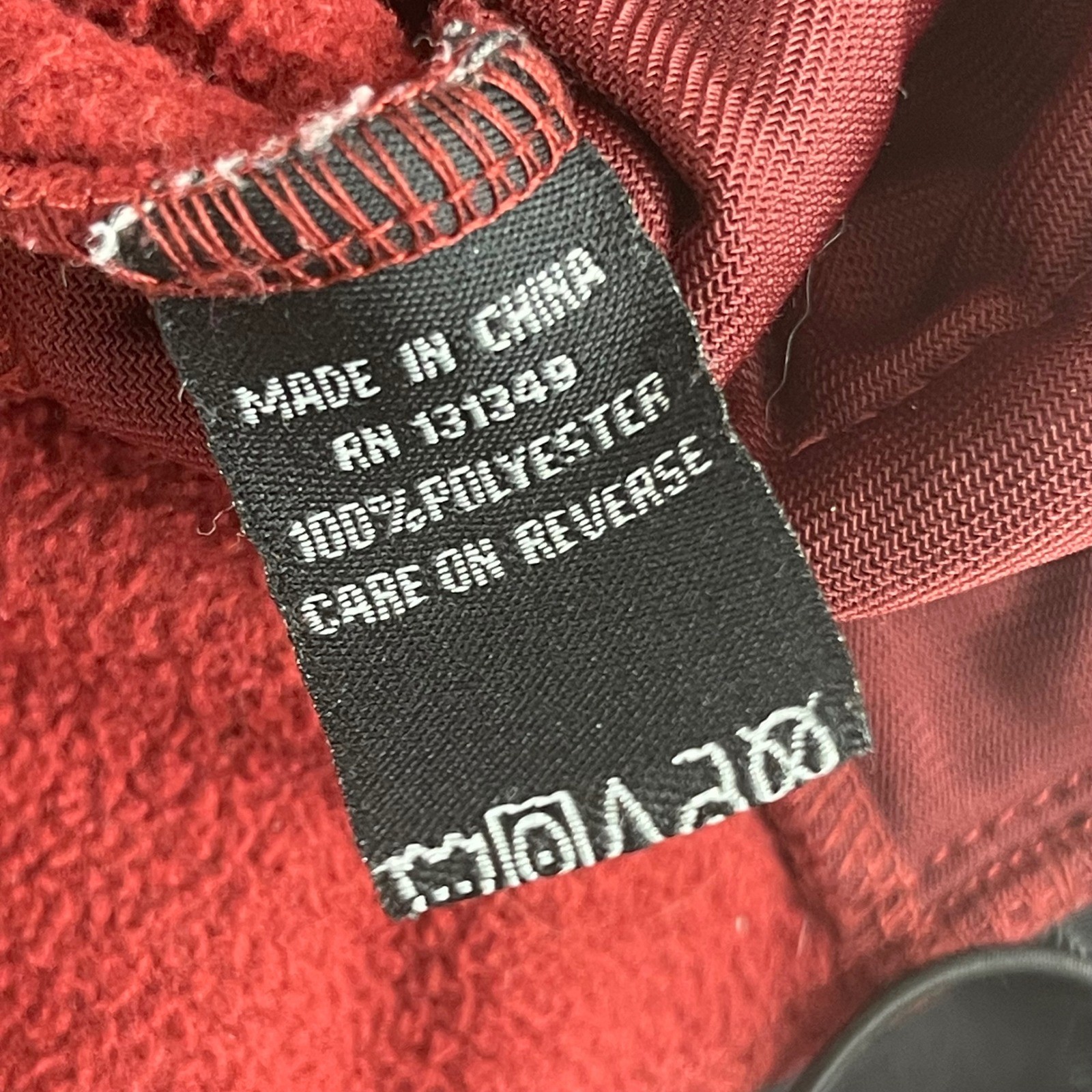 The North Face Denali Fleece Jacket Mens Medium Red Black Full Zip RN 131349