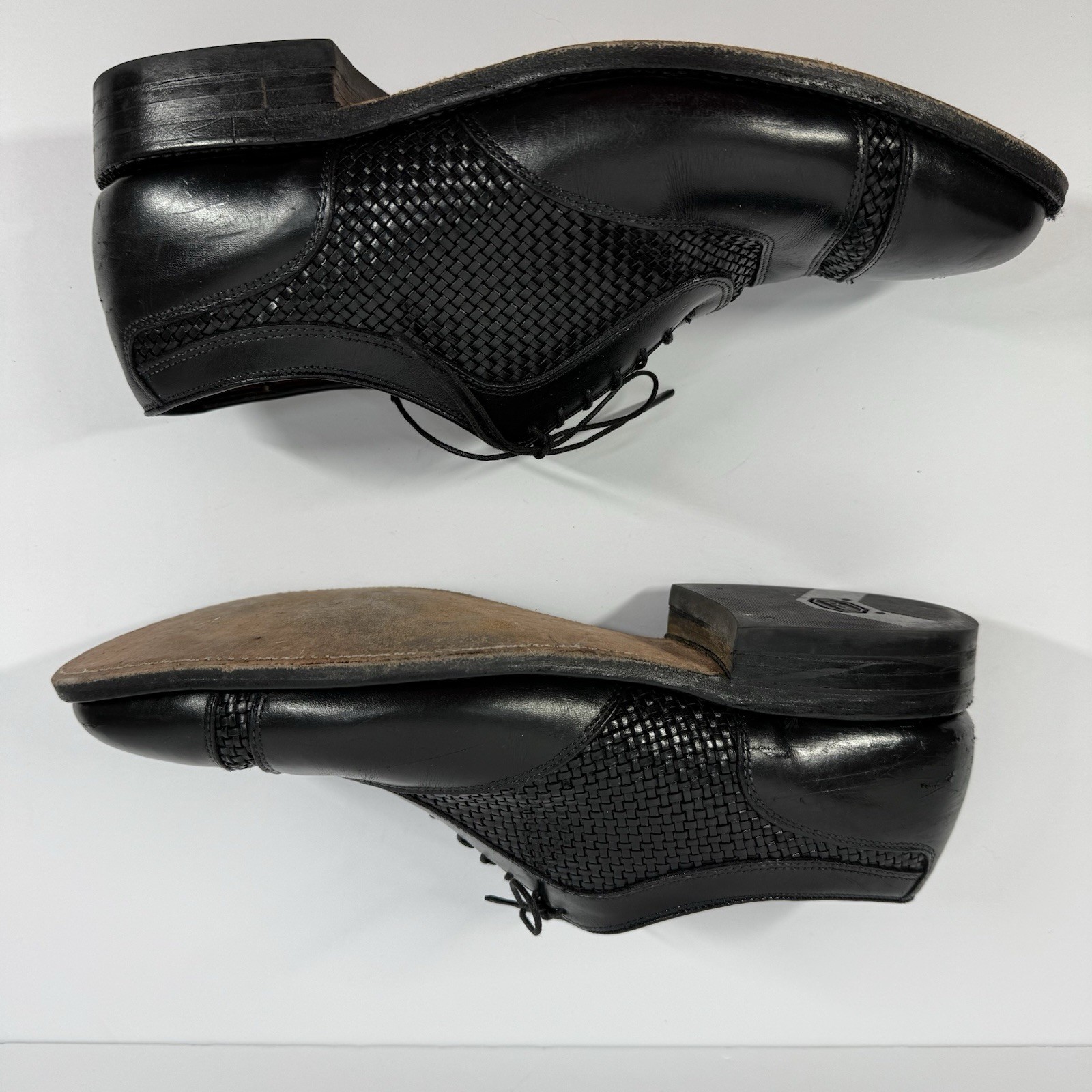 Allen Edmonds Mens Winhall Woven Leather Dress Shoes Size 9.1/2 38 Black READ