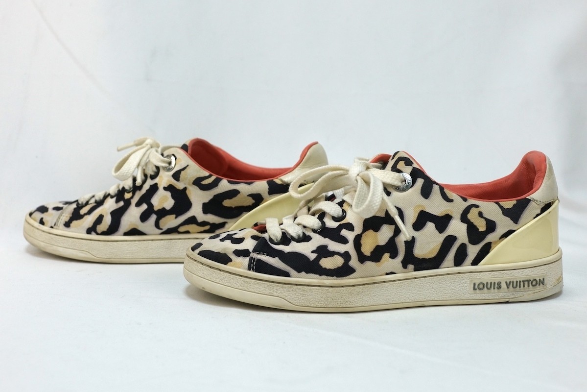 LOUIS VUITTON Frontrow Sneakers Leopard Print Womens Size 35 (Approx. 22.5cm)