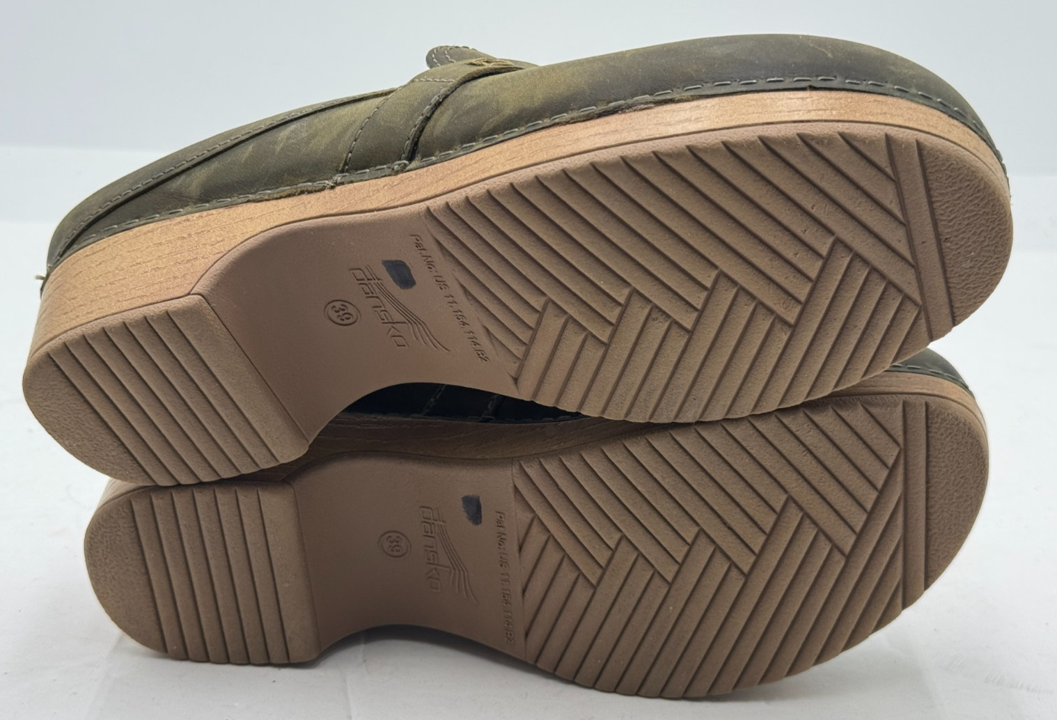 Dansko Bel Women’s Mule 8.5-9 Green Oiled Leather Wedge Slides Shoes