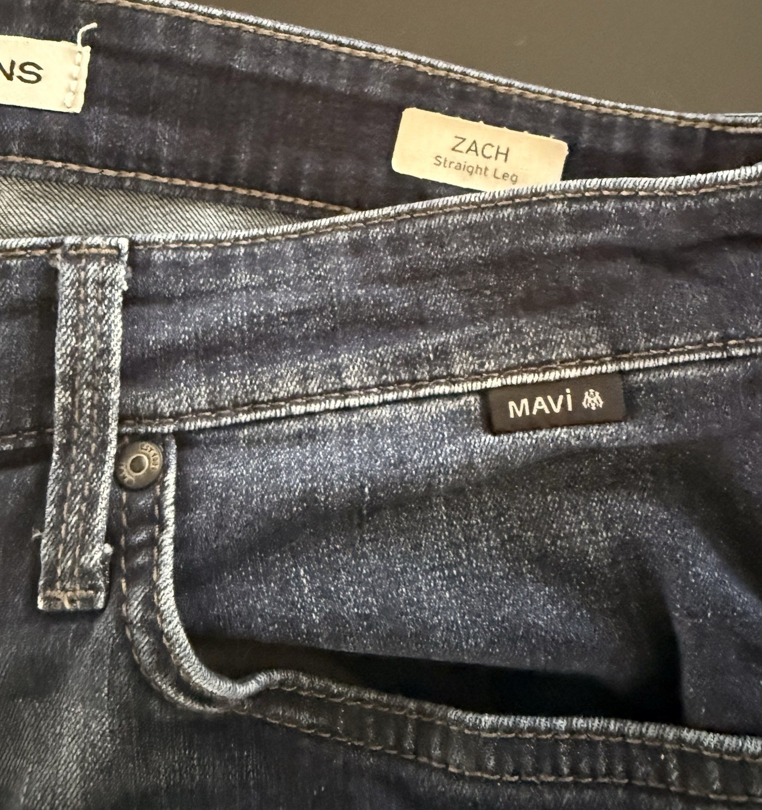 Mavi Zach Jeans Mens 34×30 Medium Wash Blue Straight Leg Stretch Denim Stone