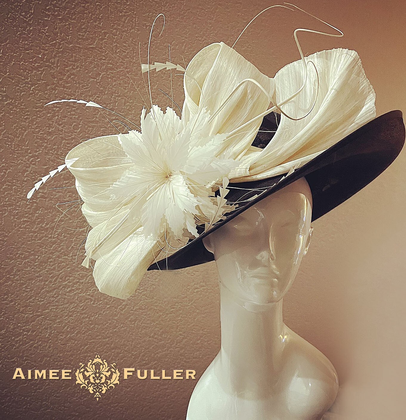 Rose Kentucky Derby Hat Cream Ivory Moss Hues Royal Ascot Del Mar Melbourne Cup