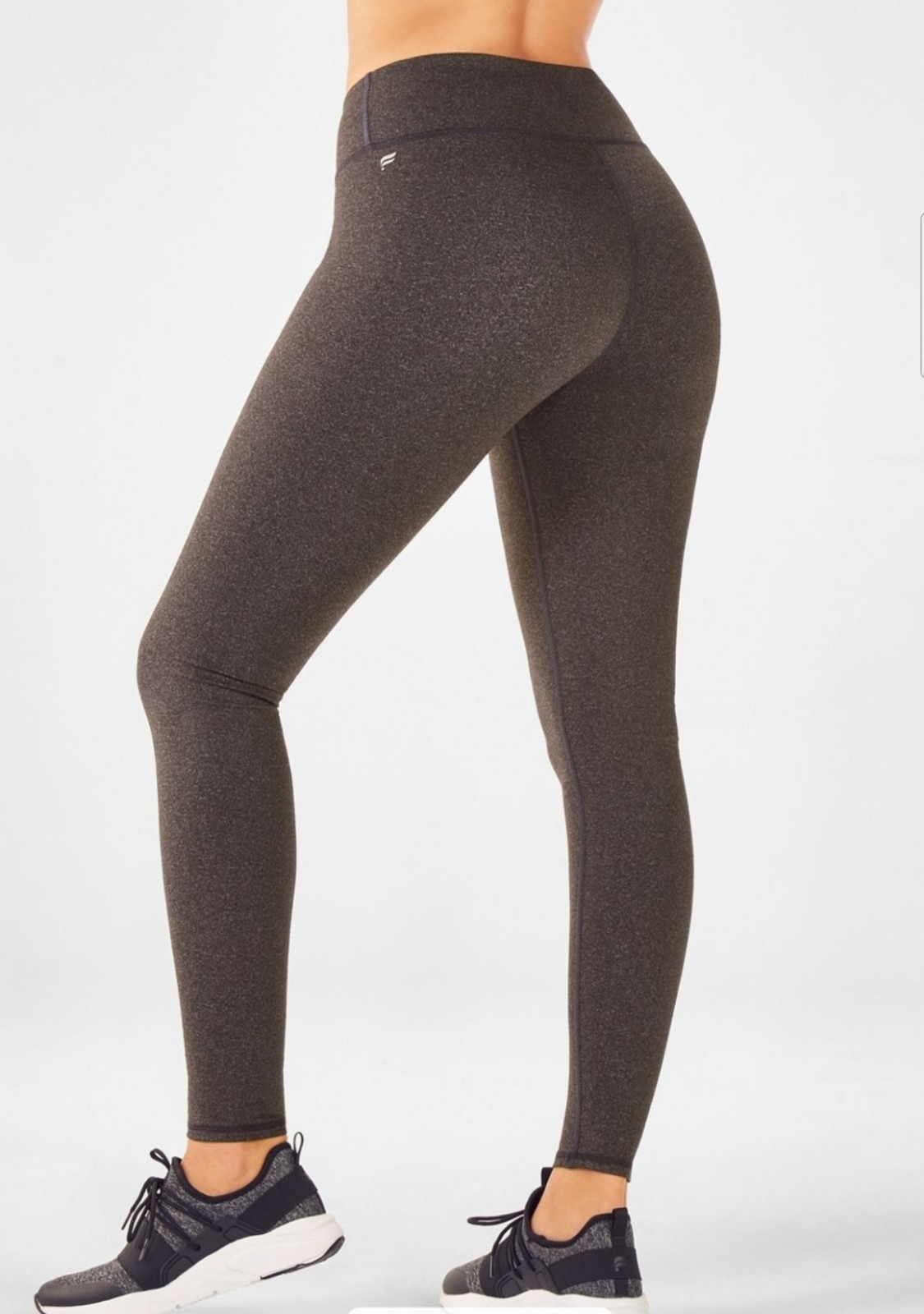 Fabletics Define Mid Rise Heathered Gray Powerhold Tight Leggings Women’s Small