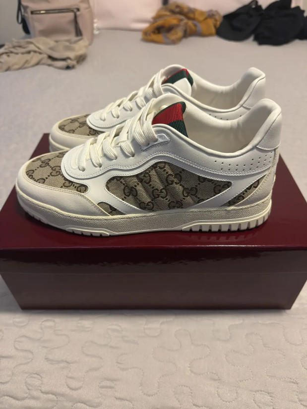 Gucci Men’s Leather Re-Web Sneaker