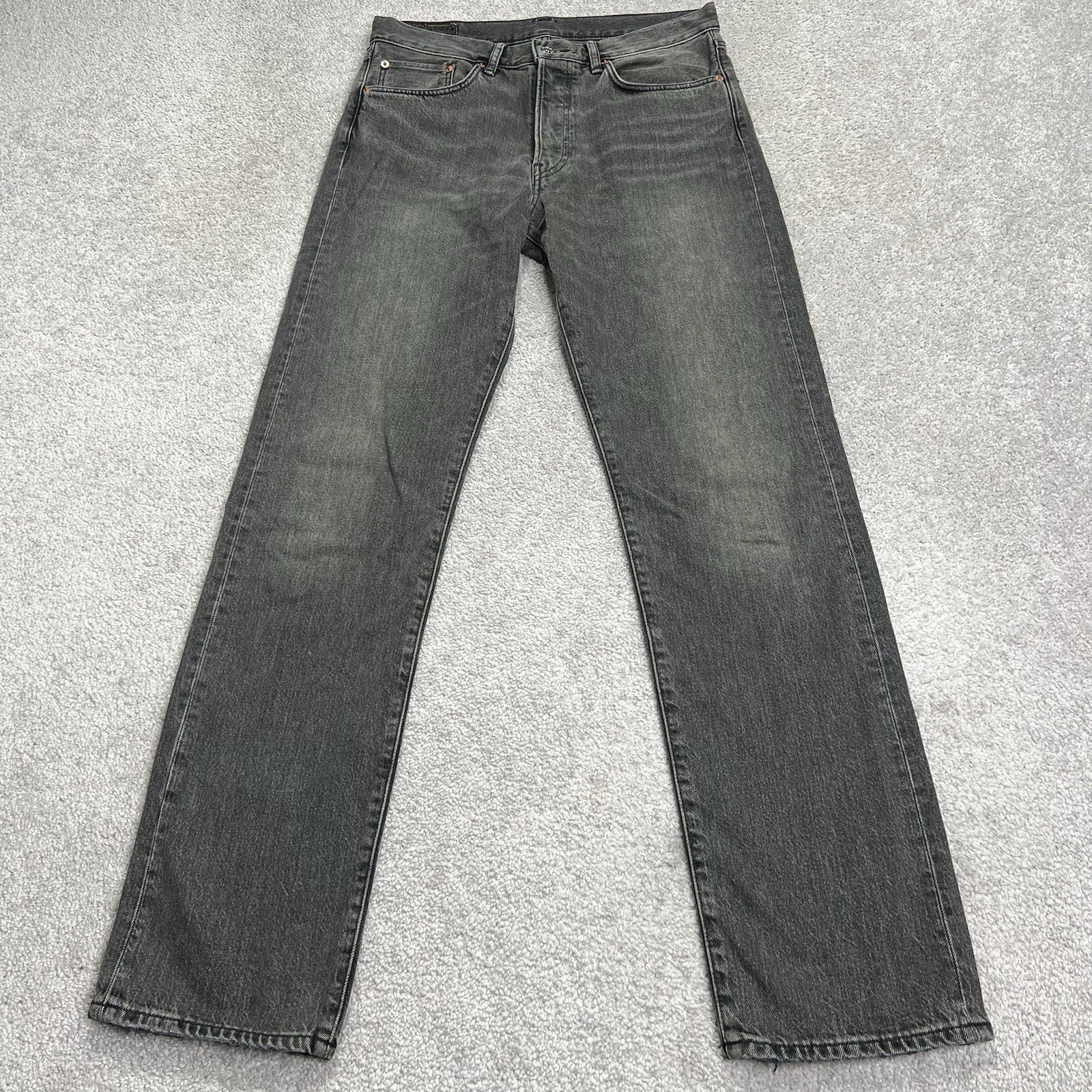 Buck Mason Jeans Mens 31×34 Ford Standard Straight Japan Black Denim Button Fly