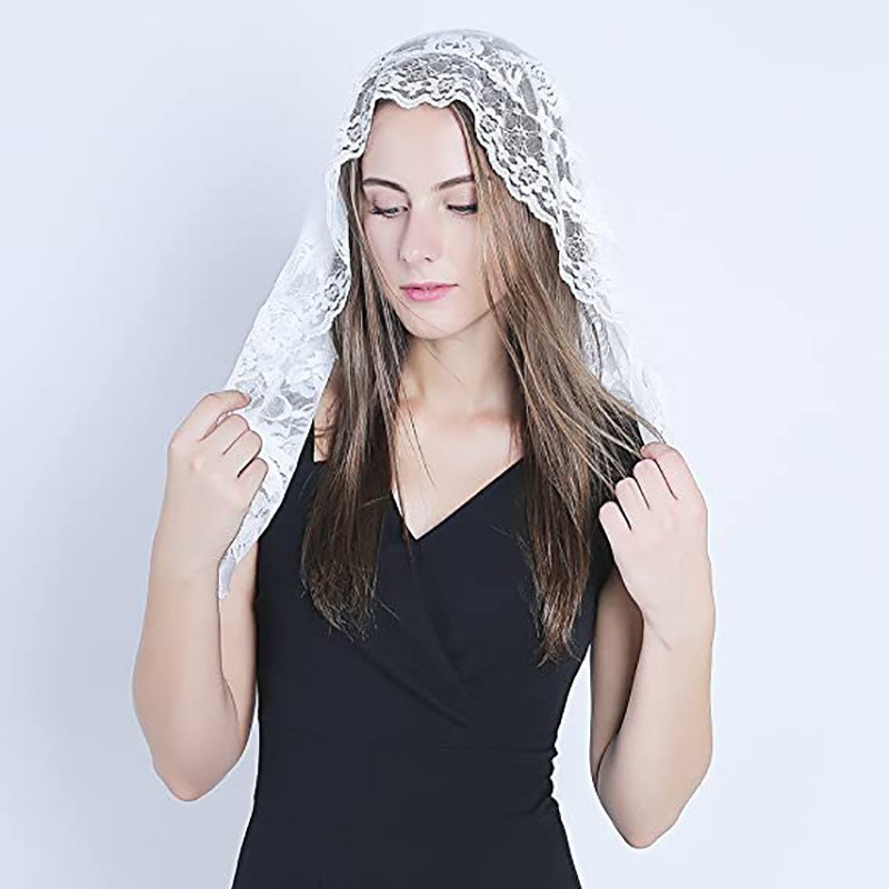 1 PACK Lace Mantilla Catholic Veil Church Chapel Head Covering Latin Mass White